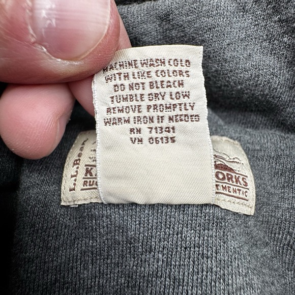 LL Bean Katahdin Iron Works Mens Large Regular Sherpa Lined Grey Full Zip - Picture 5 of 16
